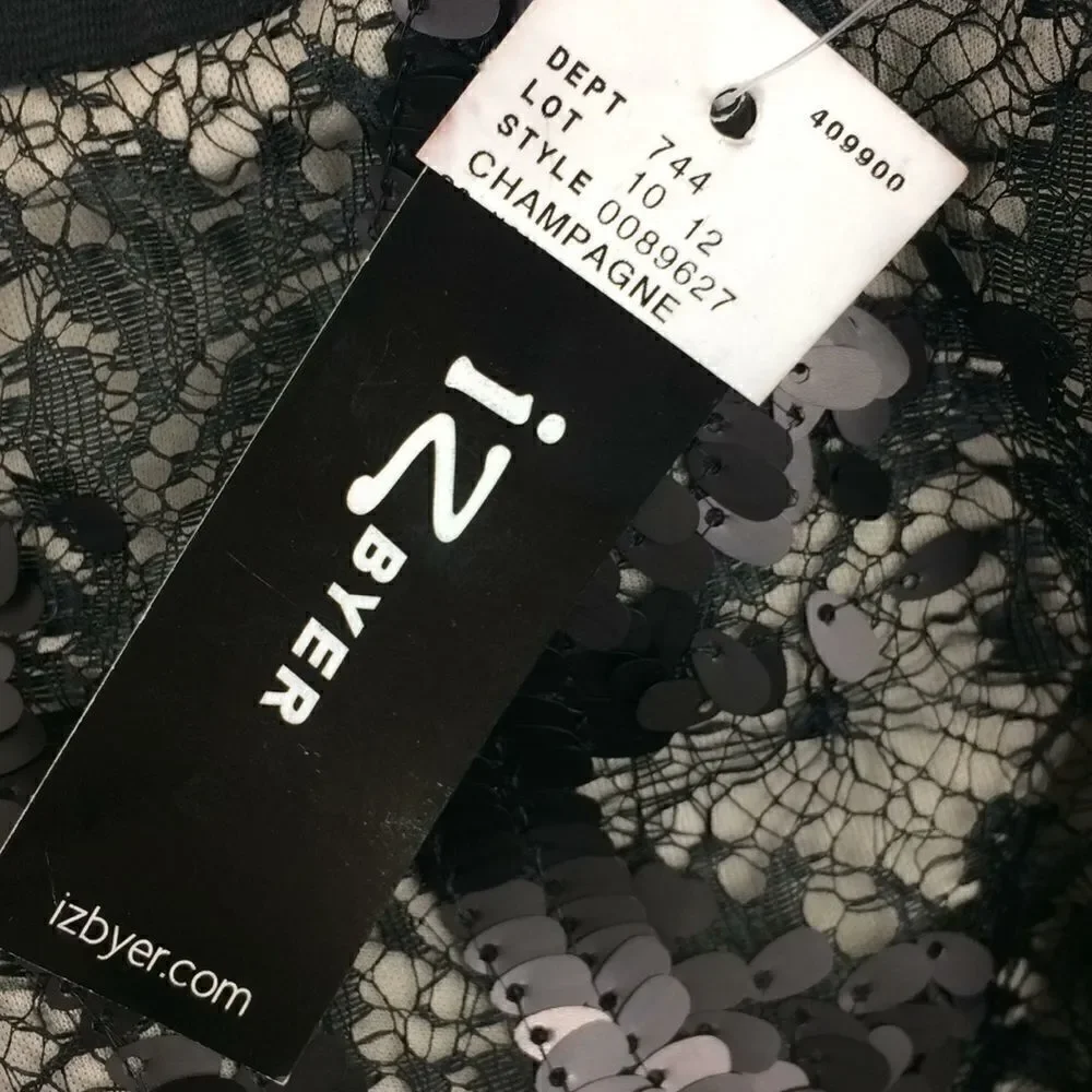 IZ Byer black jersey sequin skirt